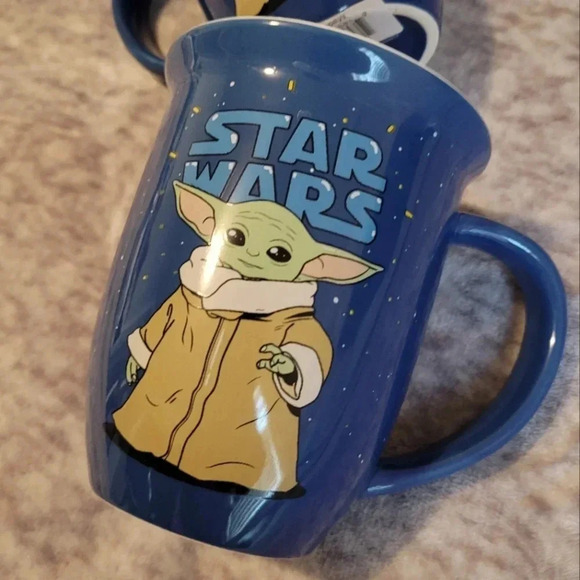 STAR WARS BABY YODA Set Of 2 Blue Novelty mugs NWT Gift - Picture 1 of 6